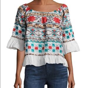 Free Generation Off-the-Shoulder Embroidered Top C23‎